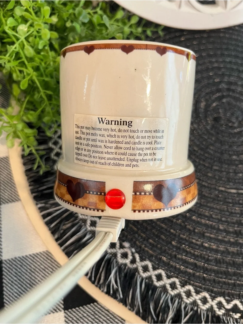 CRAZY MOUNTAIN ELECTRIC VOTIVE CANDLE MELTER HOME SWEET HOME WITH HEARTS